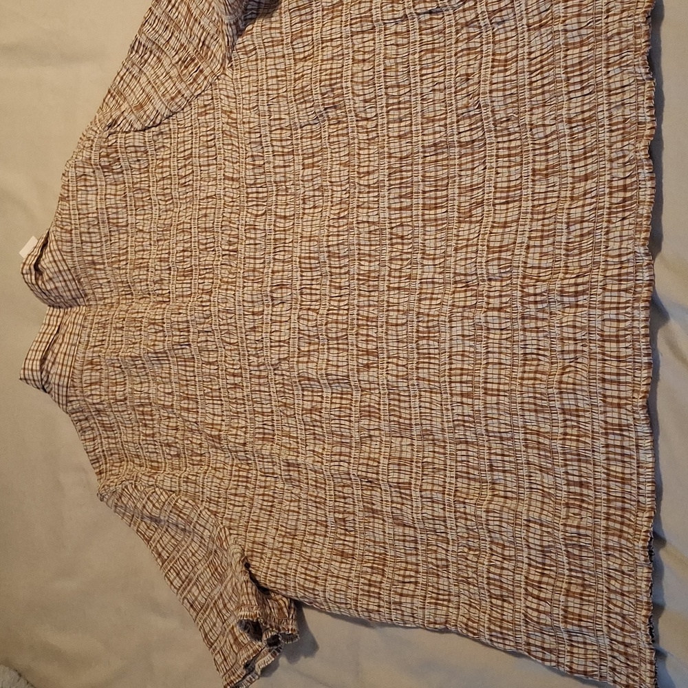 NWT J. Crew Brown And Cream Button Up Shirt - Picture 5 of 7